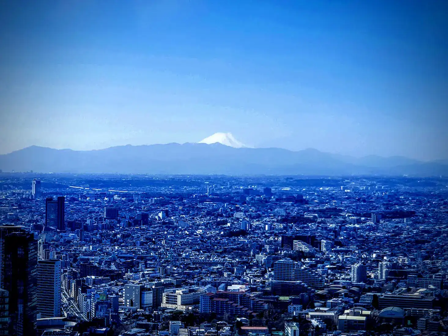 Tokyo Sky View with Mount Fuji during a clear day, perfect for Japan trip planning inspiration.