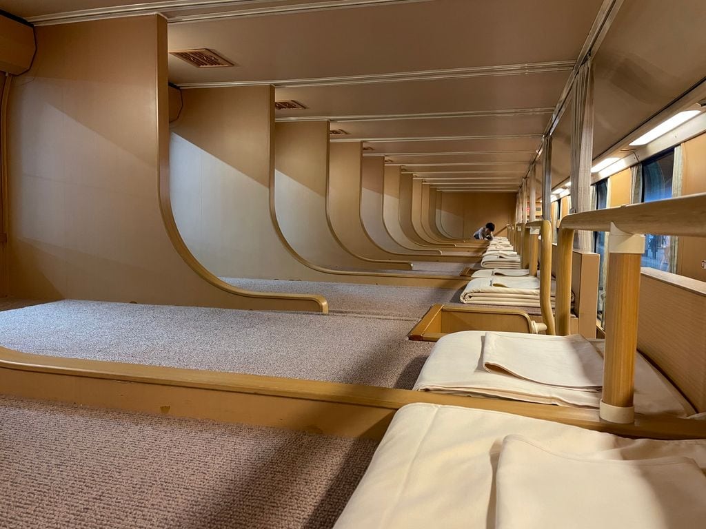 Experience the unique capsule beds on a Japanese sleeper train.